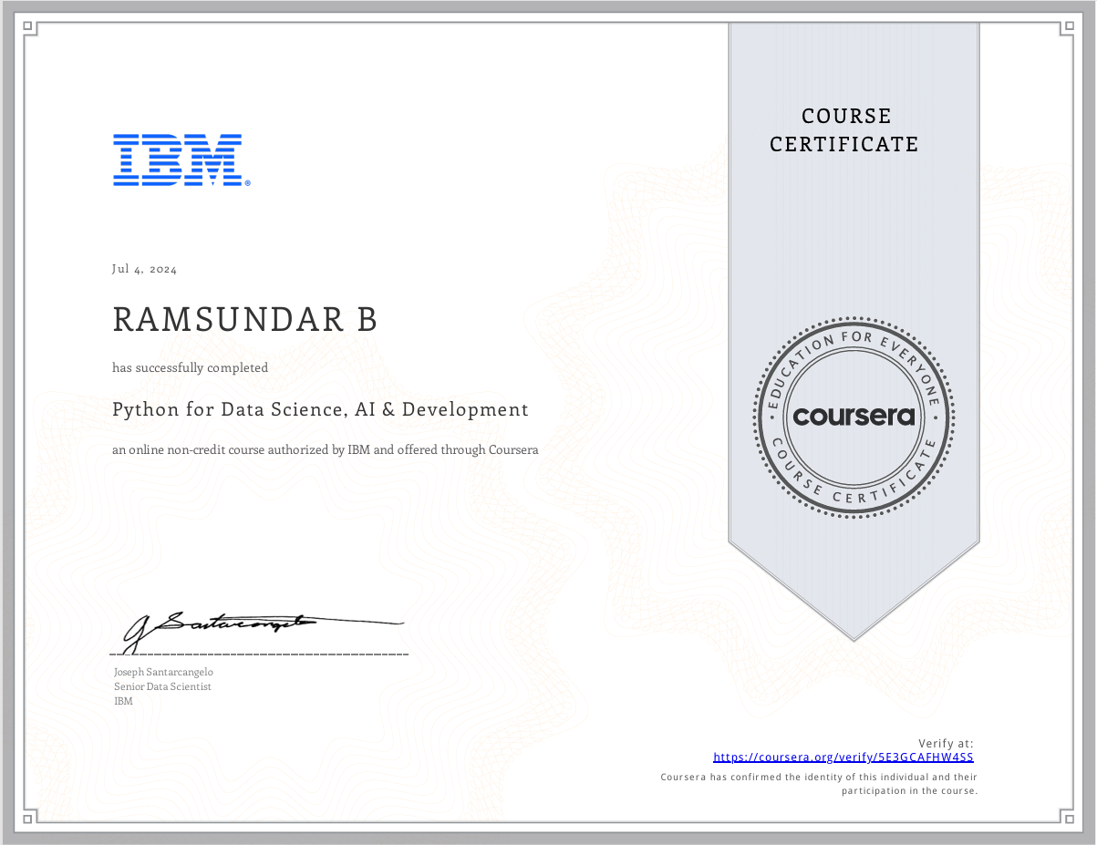 Python DS Certificate